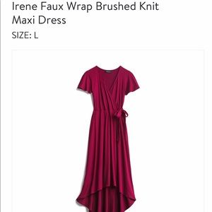 Fortune+Ivy Burgundy Large High Low Wrap Dress